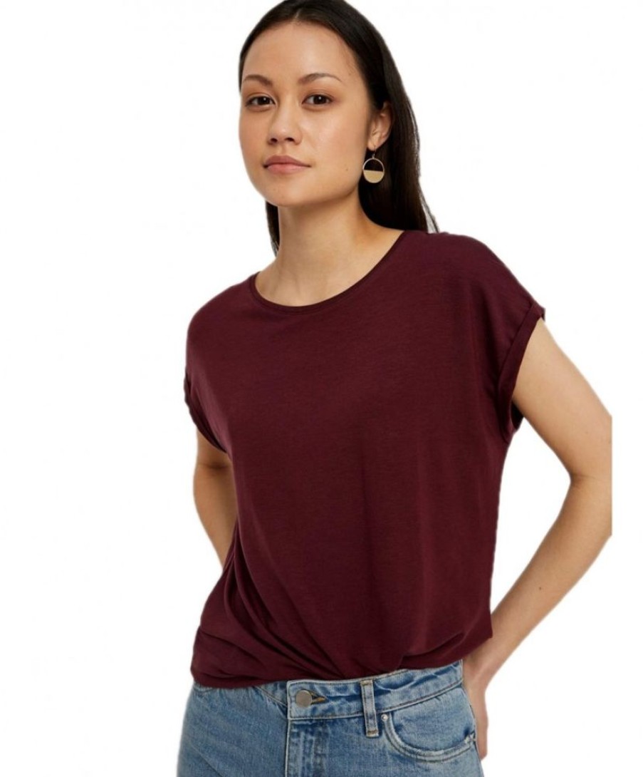 Damen Vero Moda Shirts | Vero Moda Basicshirt Ava Mit Kurzarm In Port Royale