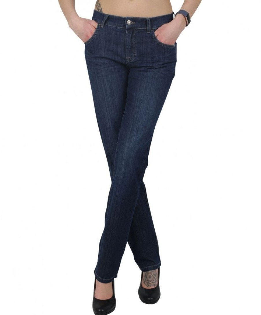 Damen Angels Straight Leg | Angels Jeans Dolly Im Bequemen Schnitt Mit Crinkle-Effekten