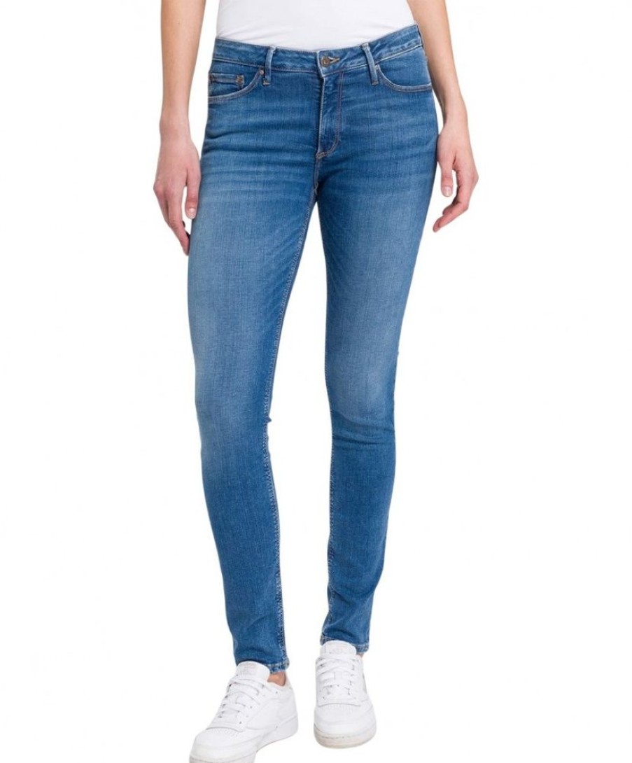 Damen Cross Skinny | Cross Jeans Alan Jeans Skinny In Mittelblauer Waschung