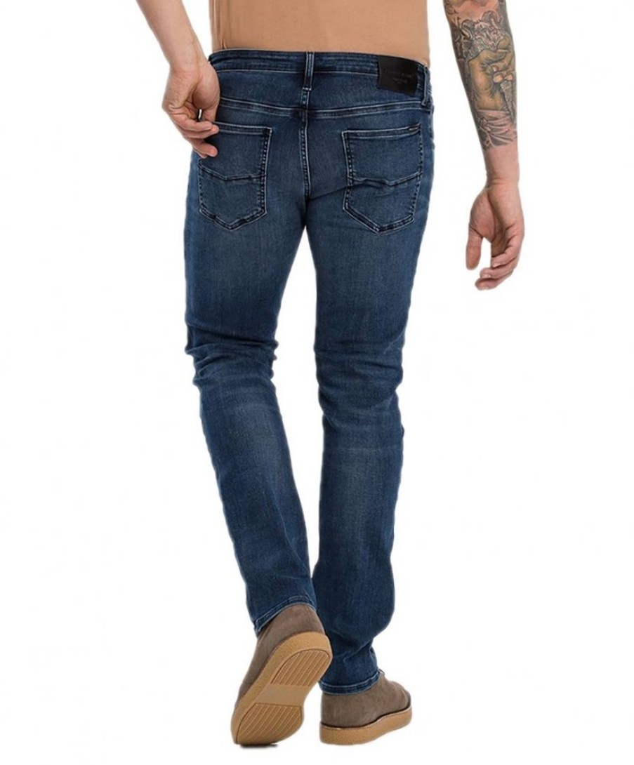 Herren Cross Stretch Jeans | Cross Jeans Damien Mit Slim Fit In Blauem Used Look