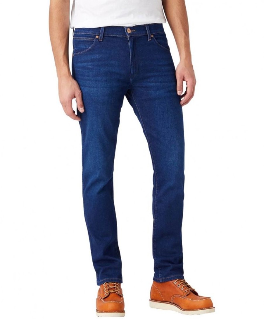 Herren Wrangler Tapered | Wrangler Jeans Taper Fit Larston In Klassisch Indigo