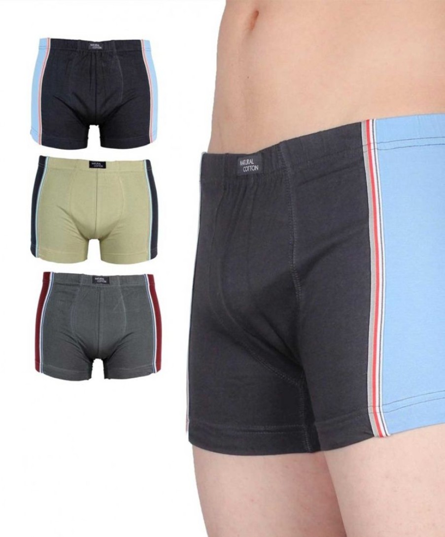 Herren 7DAYS Bodywear Unterwasche | 7Days Bodywear Boxershorts (3 Stuck) Mit Kontrastfarbigen Einsatzen | Jeans-Meile.De