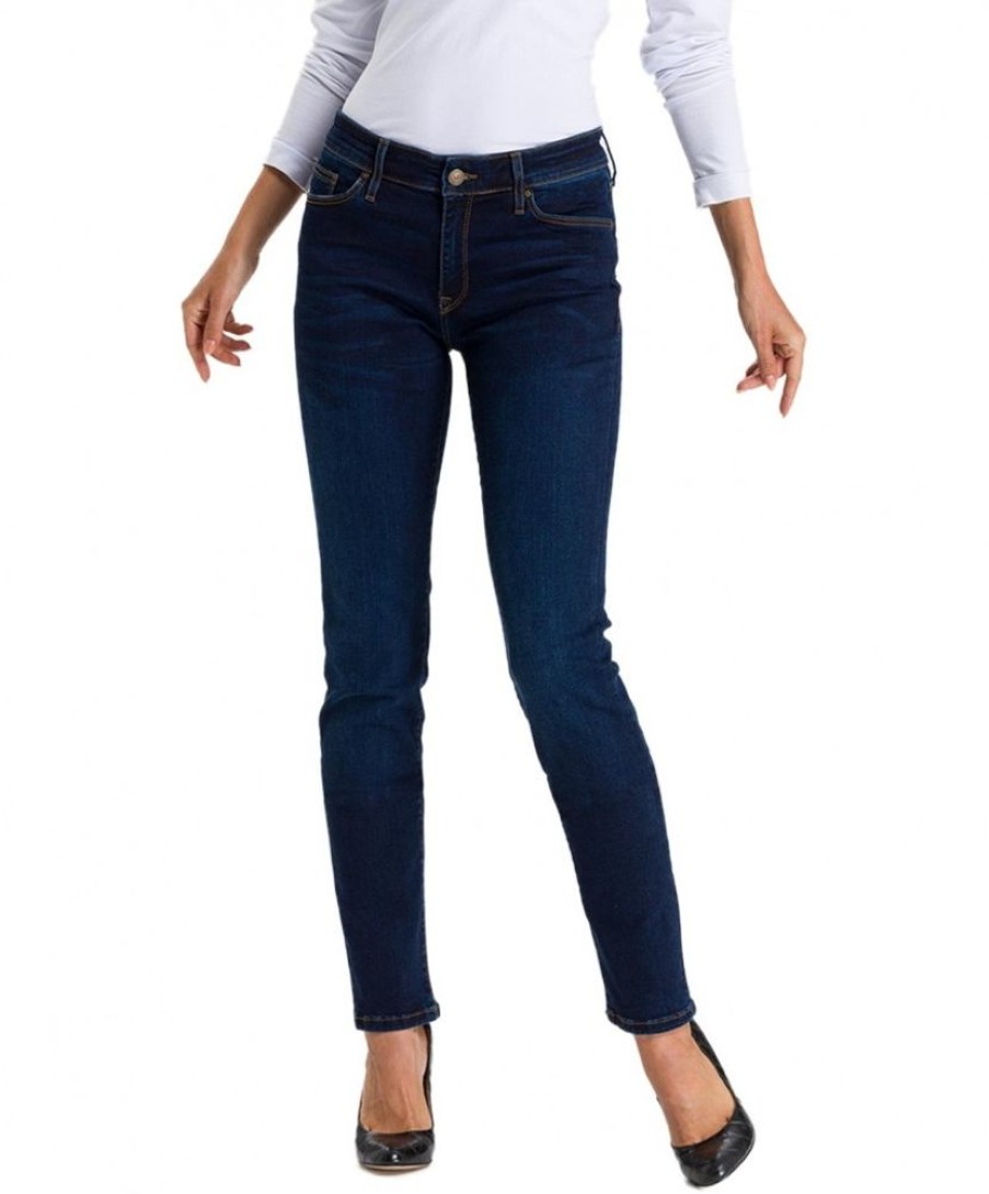 Damen Cross Slim Fit | Cross Jeans Anya - Slim Fit Jeans In Dark Blue Farbung