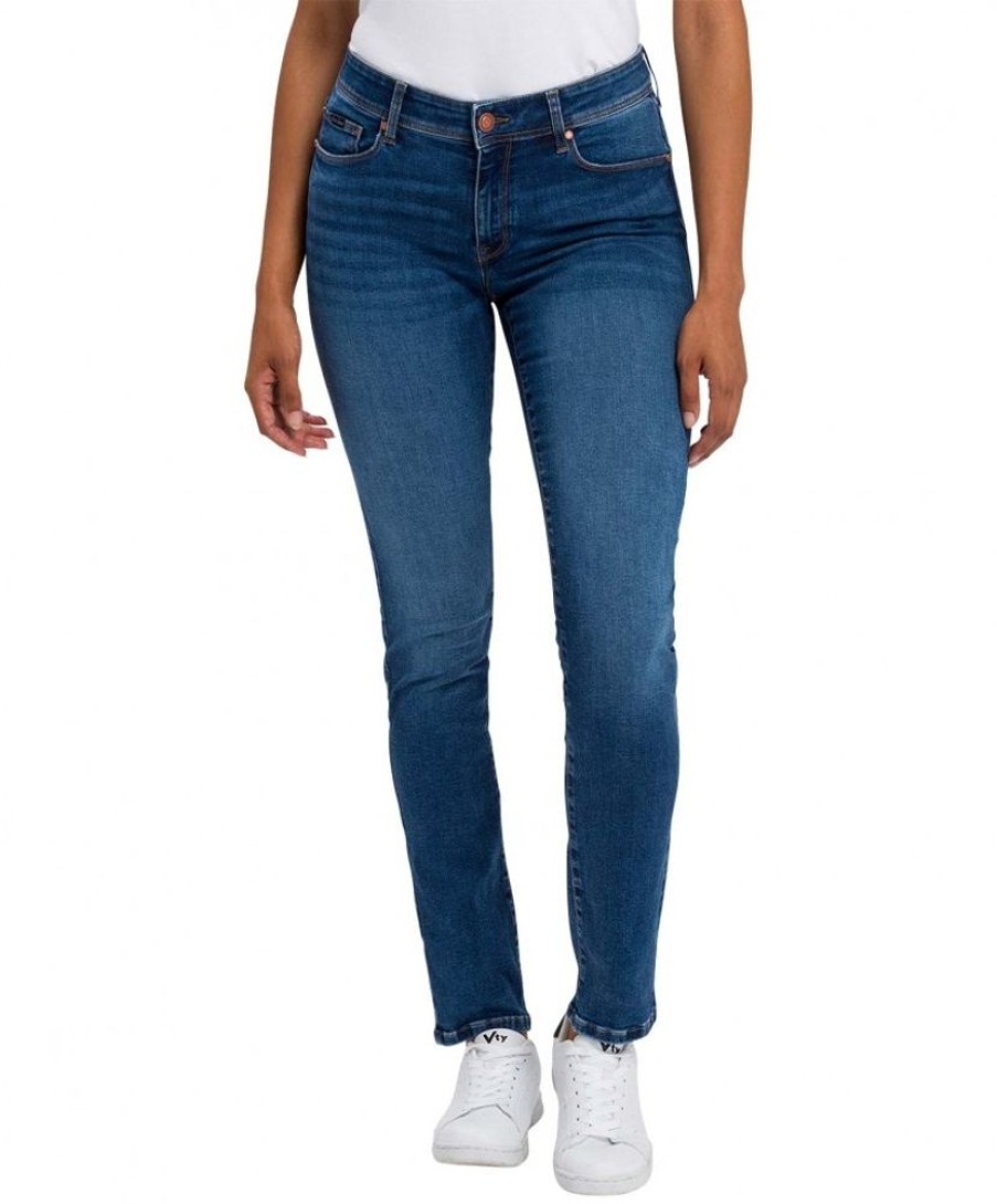 Damen Cross Slim Fit | Cross Jeans Slim Fit Anya Aus Blauem Organic Cotton