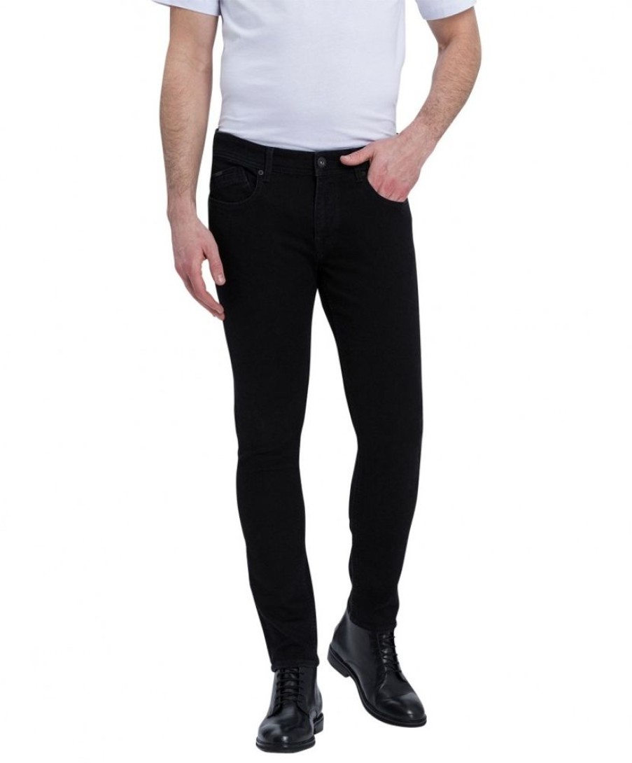 Herren Cross Tapered | Cross Jeans Tapered Fit Jimi In Schwarzer Optik