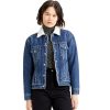 Damen Levis Jacken | Levis Jeansjacke Ex-Boyfriend Mit Flauschigem Sherpa