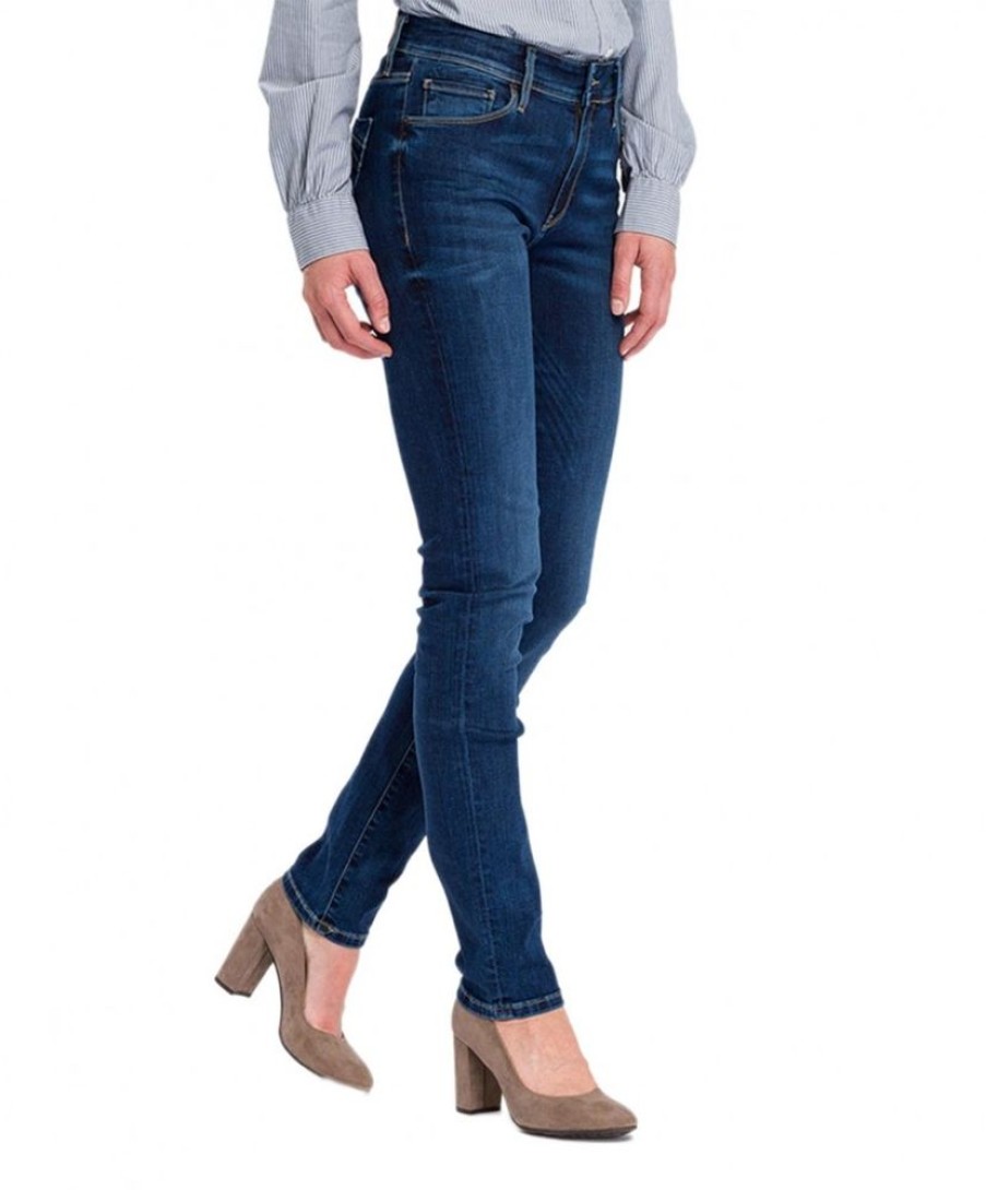 Damen Cross Slim Fit | Cross Anya - Hoch Sitzende, Slim-Fit-Jeans In Dunkelblau