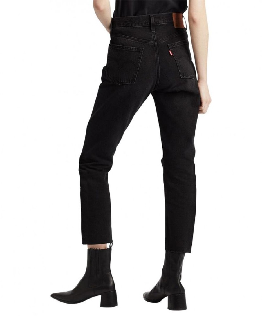 Damen Levis Regular | Levi'S 501 Crop Jeans Mit Hoher Taille In Black Sprout