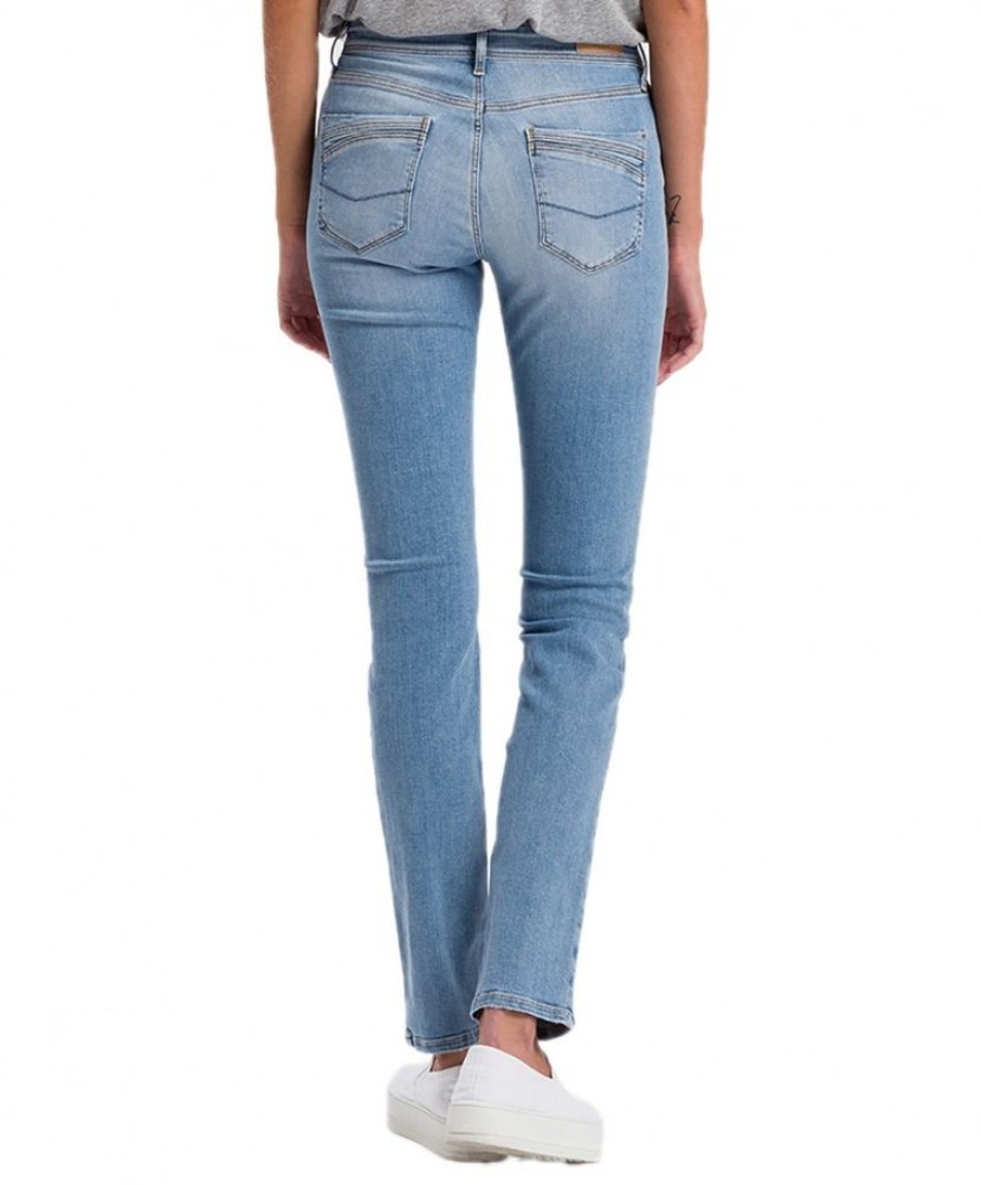 Damen Cross Slim Fit | Cross Jeans Anya Mit High Waist In Hellblauem Used