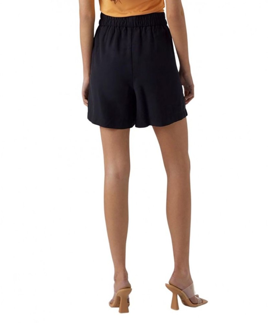 Damen Vero Moda Chinohosen | Vero Moda Shorts Carmen Mit Hohem Taillenbund In Schwarz