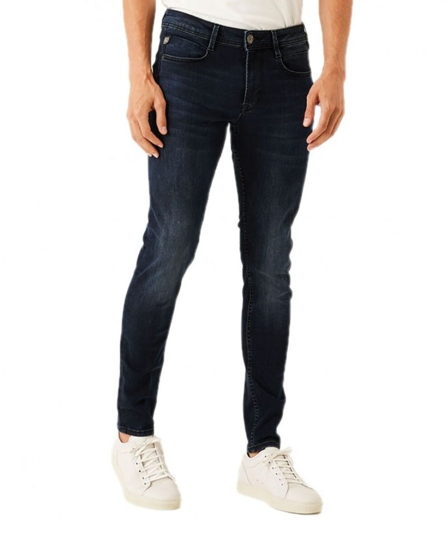 Herren Garcia Tapered | Garcia Herren Jeans Tapered Rocko In Blauem Dark Used