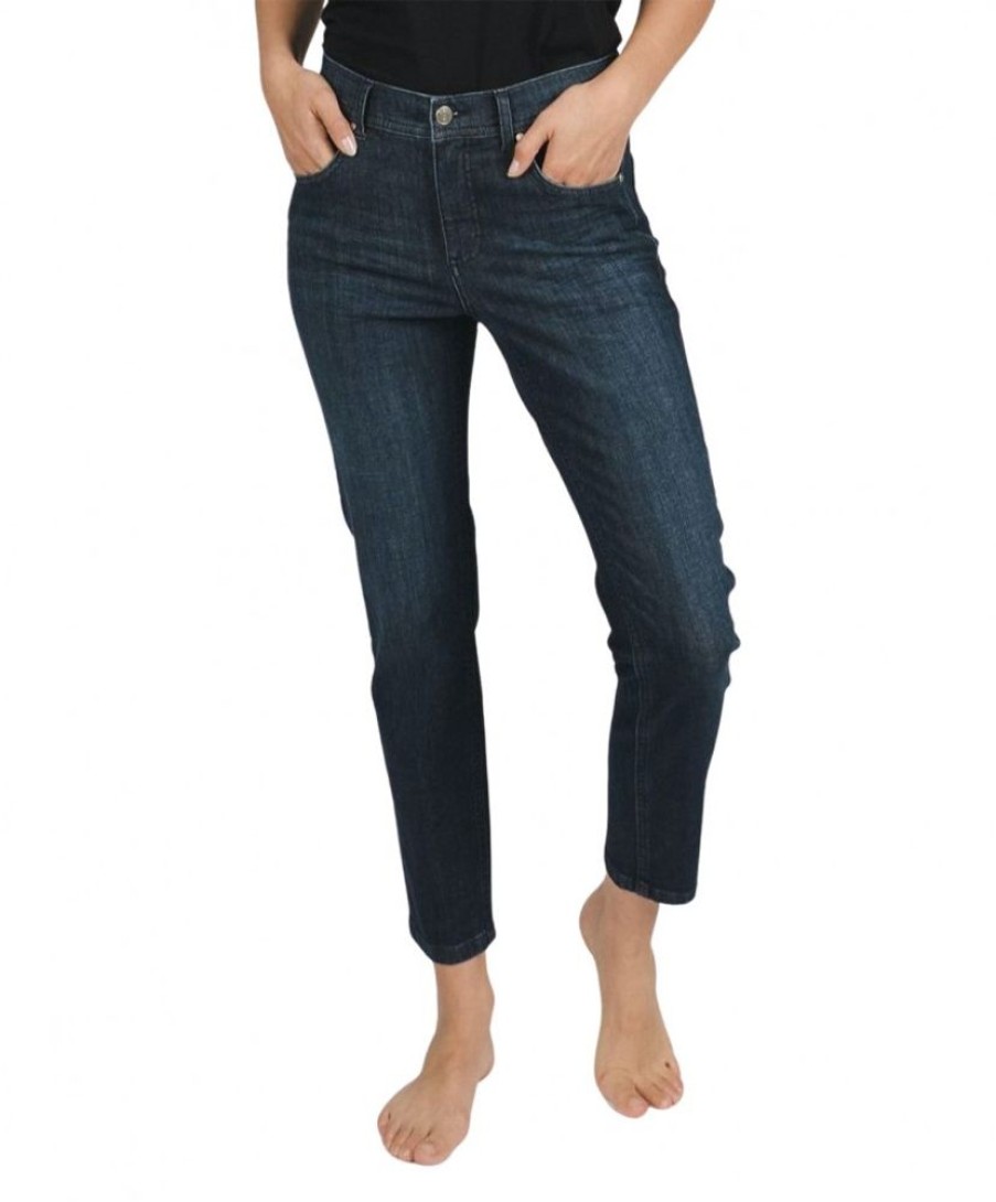 Damen Angels Slim Fit | Angels Ornella Jeans Mit 7/8- Lange In Dark Indigo Used