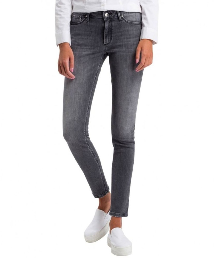 Damen Cross Skinny | Cross Damen-Jeans Skinny Fit Alan In Grauem Grey Used