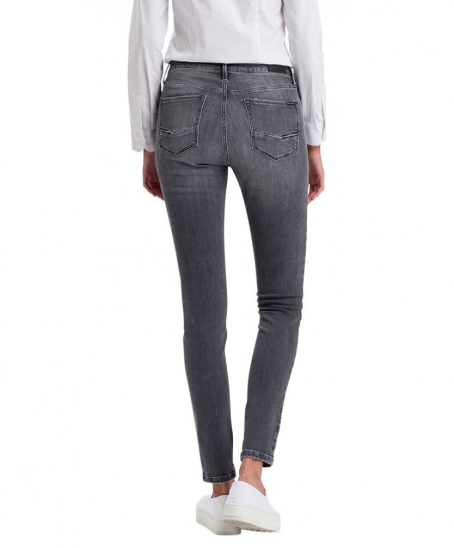 Damen Cross Skinny | Cross Damen-Jeans Skinny Fit Alan In Grauem Grey Used