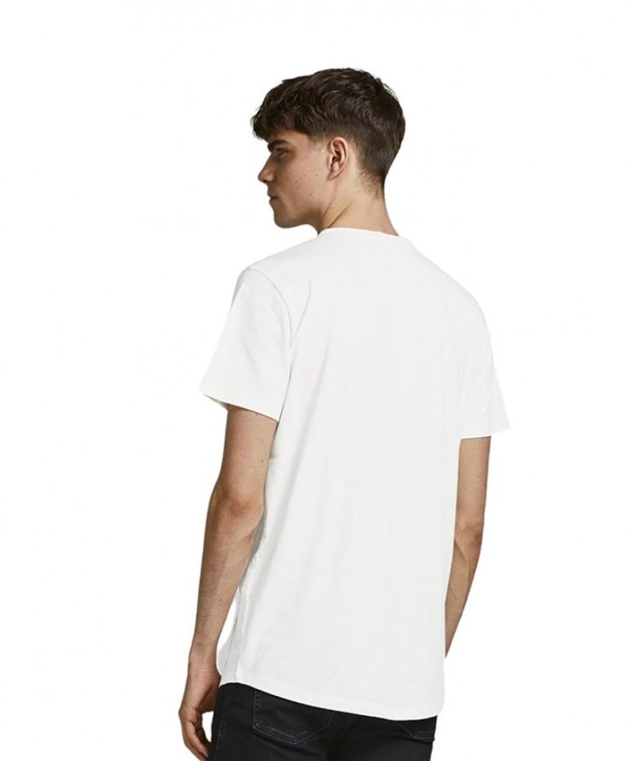 Herren Jack & Jones Shirts | Jack & Jones Bio Baumwolle T Shirt Basher Tee In Weis