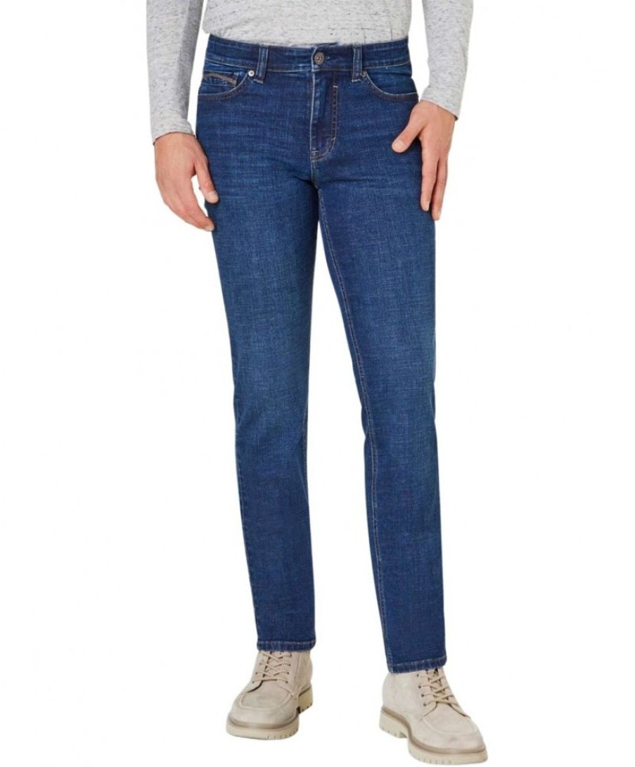 Herren Paddocks Slim Fit | Paddocks Ranger Pipe Jeans In Mittelblauer Waschung