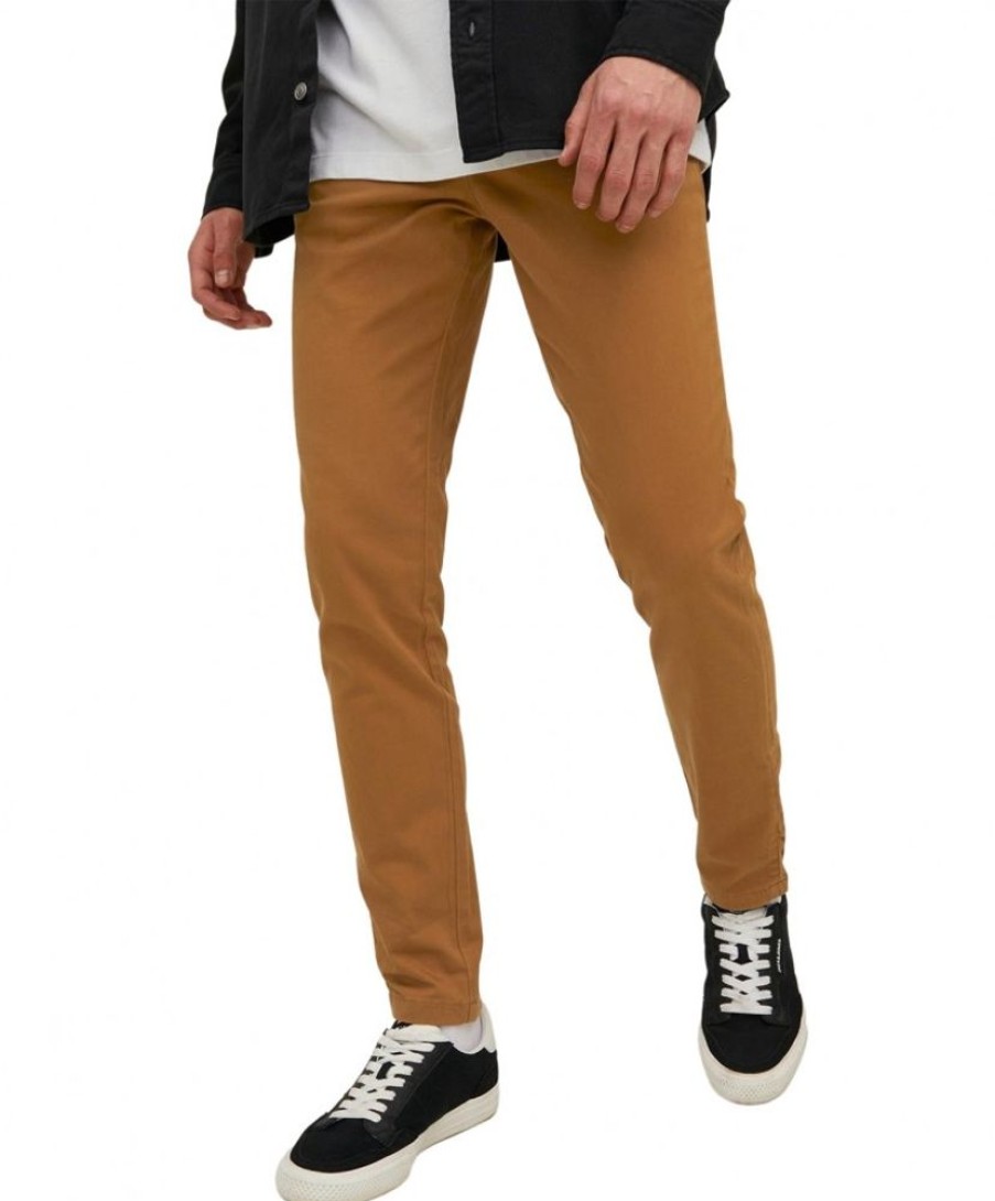 Herren Jack & Jones Chinohosen | Jack & Jones Slim Marco Chino-Hose In Hellbraun