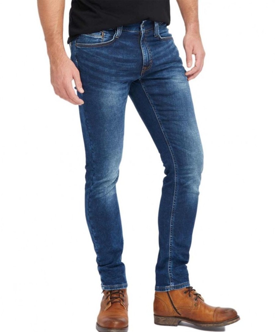 Herren Mustang Tapered | Mustang Herren Jeans Oregon Tapered Fit In Blue Dark