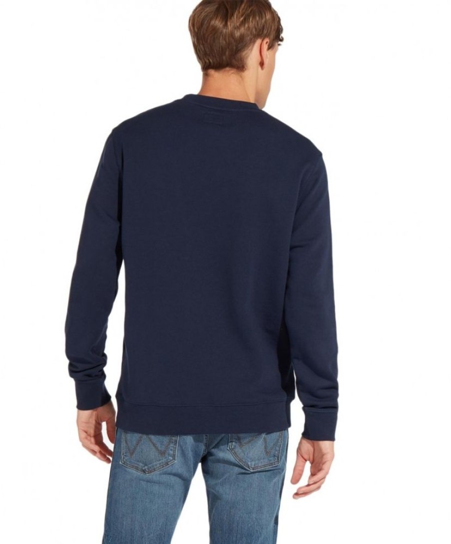 Herren Wrangler Pullover | Wrangler - Blauer Pullover Im Normaler Form