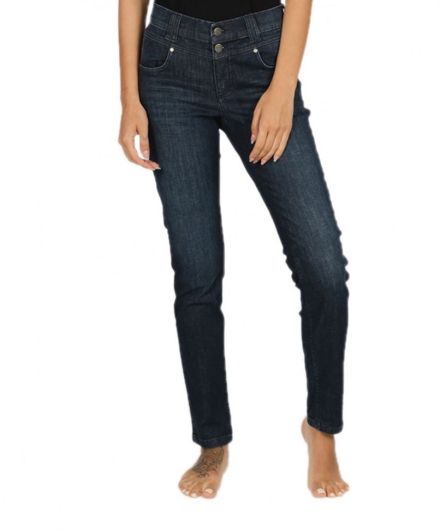 Damen Angels Skinny | Angels Jeans Skinny Button In Dunklem Dark Indigo Used