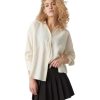 Damen Vero Moda Blusen | Vero Moda Hemdbluse Queeny Oversize In Antique White