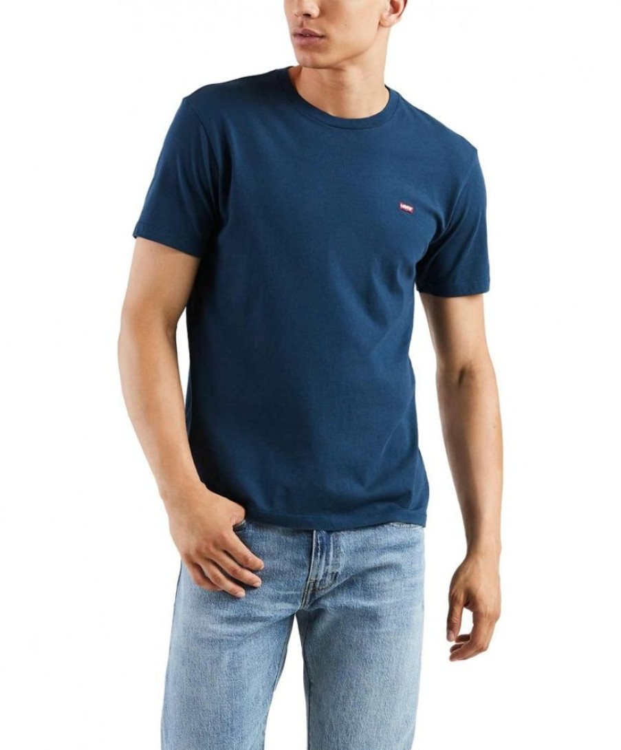 Herren Levis Shirts | Levis Original Tee - Blaues Basics Shirts Aus Baumwolljersey