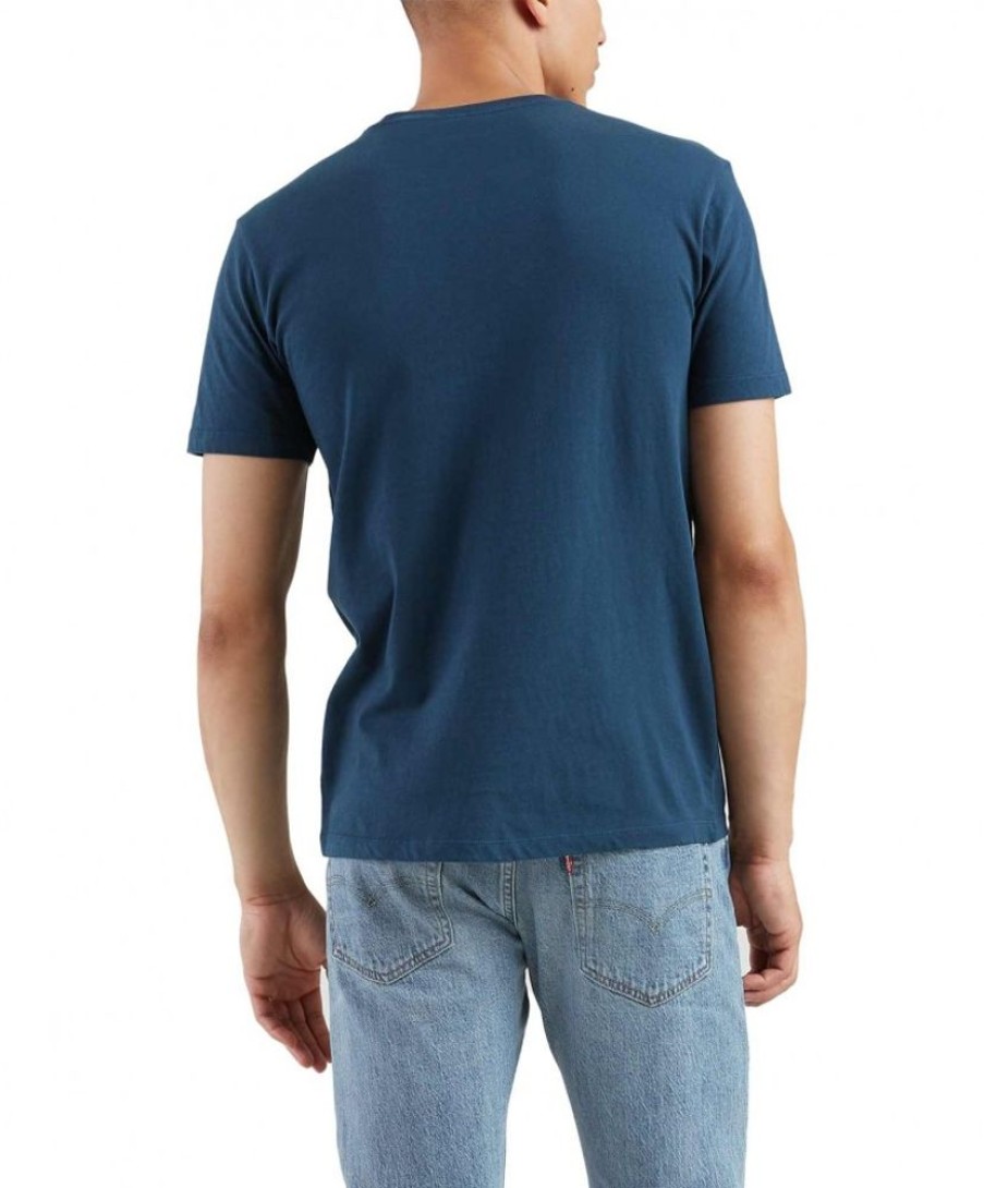 Herren Levis Shirts | Levis Original Tee - Blaues Basics Shirts Aus Baumwolljersey