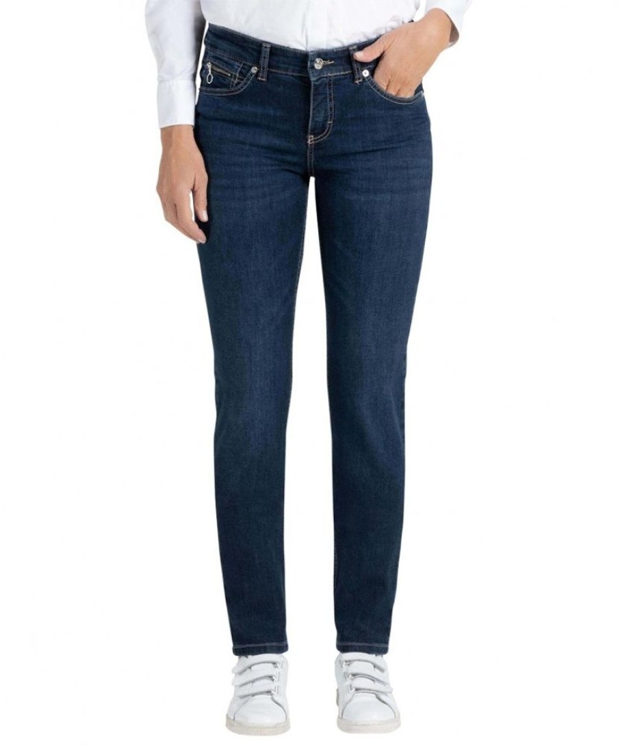 Damen MAC Regular | Mac Damen Jeans Slim Fit Carrie Pipe In Blauem New Basic