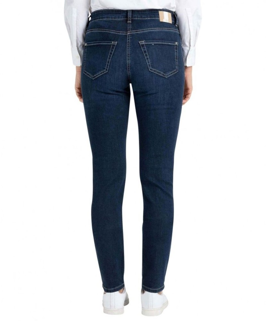 Damen MAC Regular | Mac Damen Jeans Slim Fit Carrie Pipe In Blauem New Basic