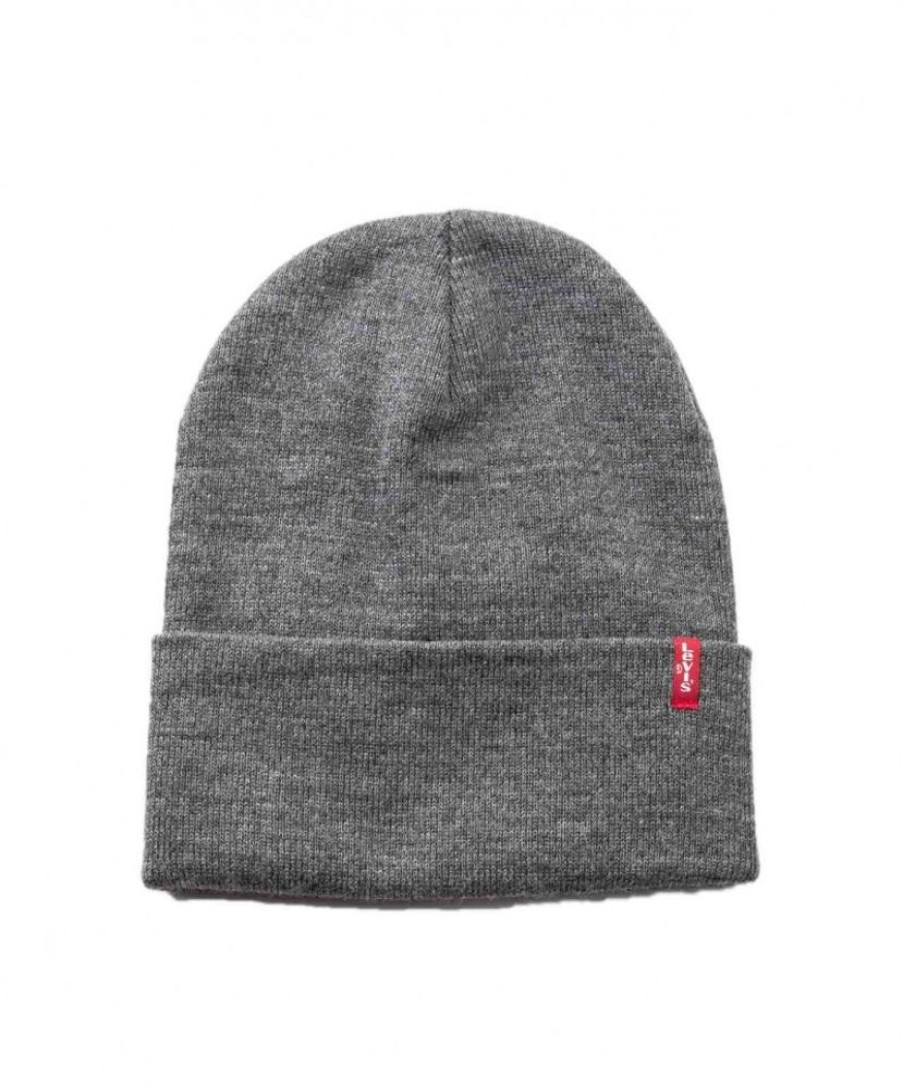 Damen Levis Accessories | Levis Strickmutze Everyday Beanie Mit Logo In Grau | Jeans-Meile.De