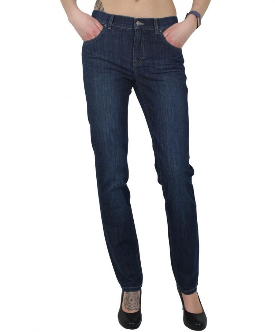 Damen Angels Straight Leg | Angels Cici Straight Jeans In Used Optik Mit Crinkle