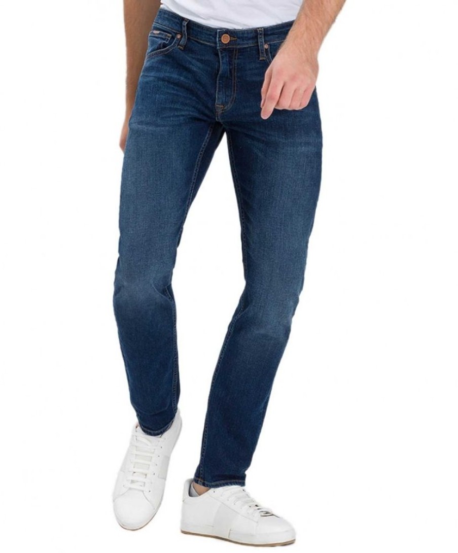 Herren Cross Regular Fit | Cross Damien - Gerade Slim-Fit-Jeans In Stone Wash