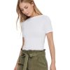 Damen Vero Moda Shirts | Vero Moda T-Shirt Panda Mit U-Boot-Ausschnitt In Weis