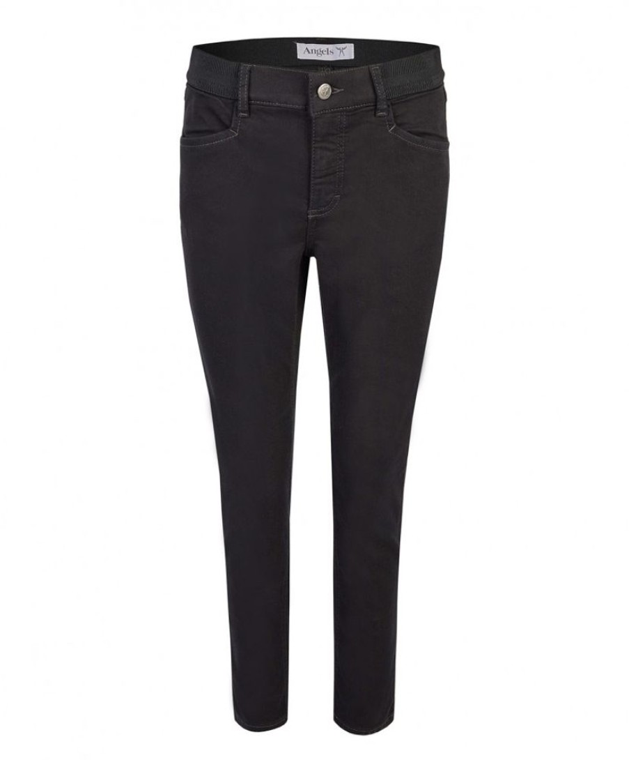 Damen Angels Slim Fit | Angels Jeans Ankle Ornella Sporty In Schwarz