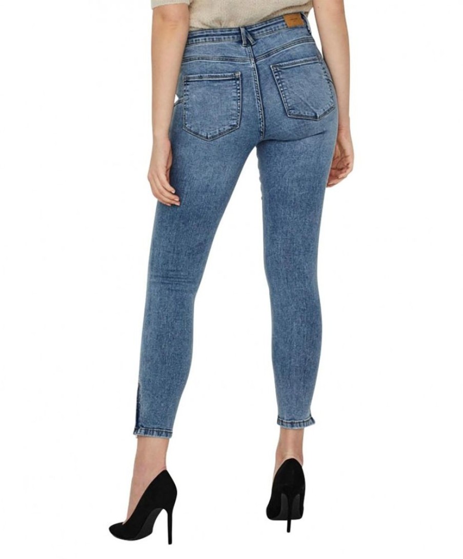 Damen Vero Moda Skinny | Vero Moda Jeans Slim Fit Tilde In Hellblau Mit Ankle Zip