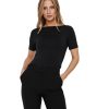 Damen Vero Moda Shirts | Vero Moda Shirt Panda Mit U-Boot-Ausschnitt In Schwarz