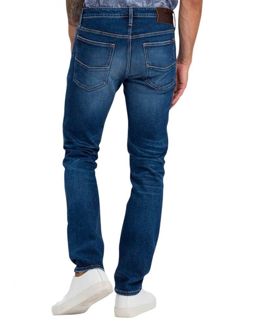 Herren Cross Slim Fit | Cross Jeans Slim Fit Damien In Indigo Used-Optik