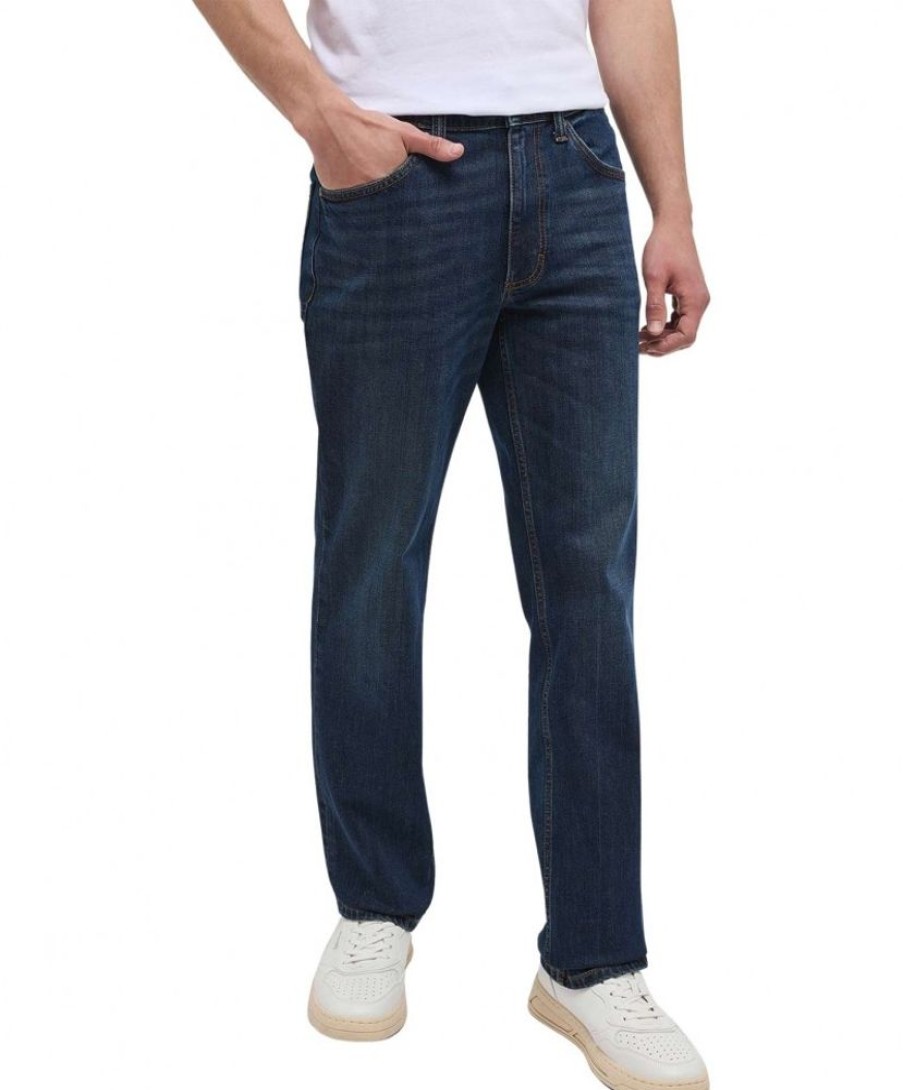 Herren Mustang Straight Leg | Mustang Tramper Straight Jeans In Dunkler Waschung