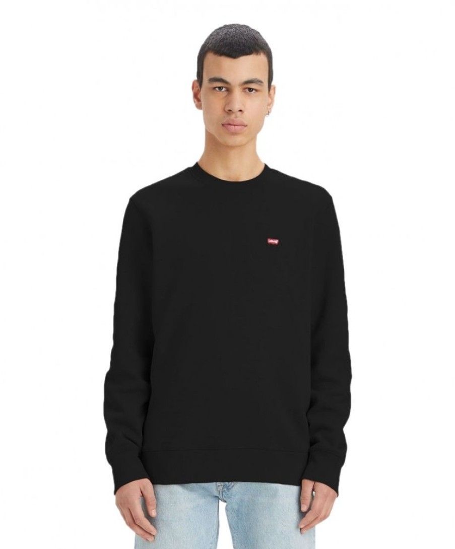 Herren Levis Pullover | Levi'S Sweatshirt New Original Aus Schwarzer Frottee