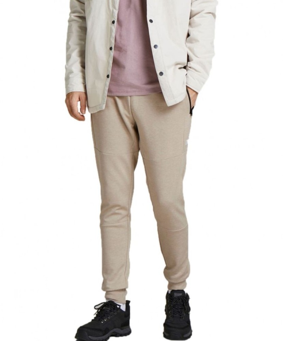 Herren Jack & Jones Jogginghosen | Jack & Jones Sweathose Will In Beige Mit Elastischem Bund