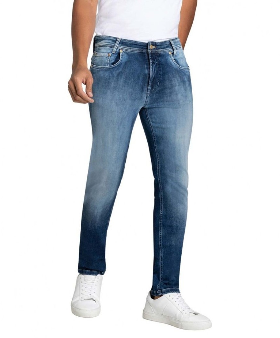 Herren MAC Stretch Jeans | Mac Arne Pipe Jeans Modern Fit In Authentischen Mittelblau