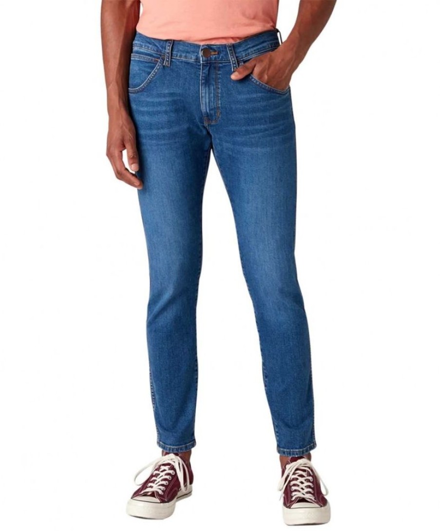 Herren Wrangler Skinny Fit | Wrangler Herren Jeans Skinny Fit Bryson In Blauem Game On