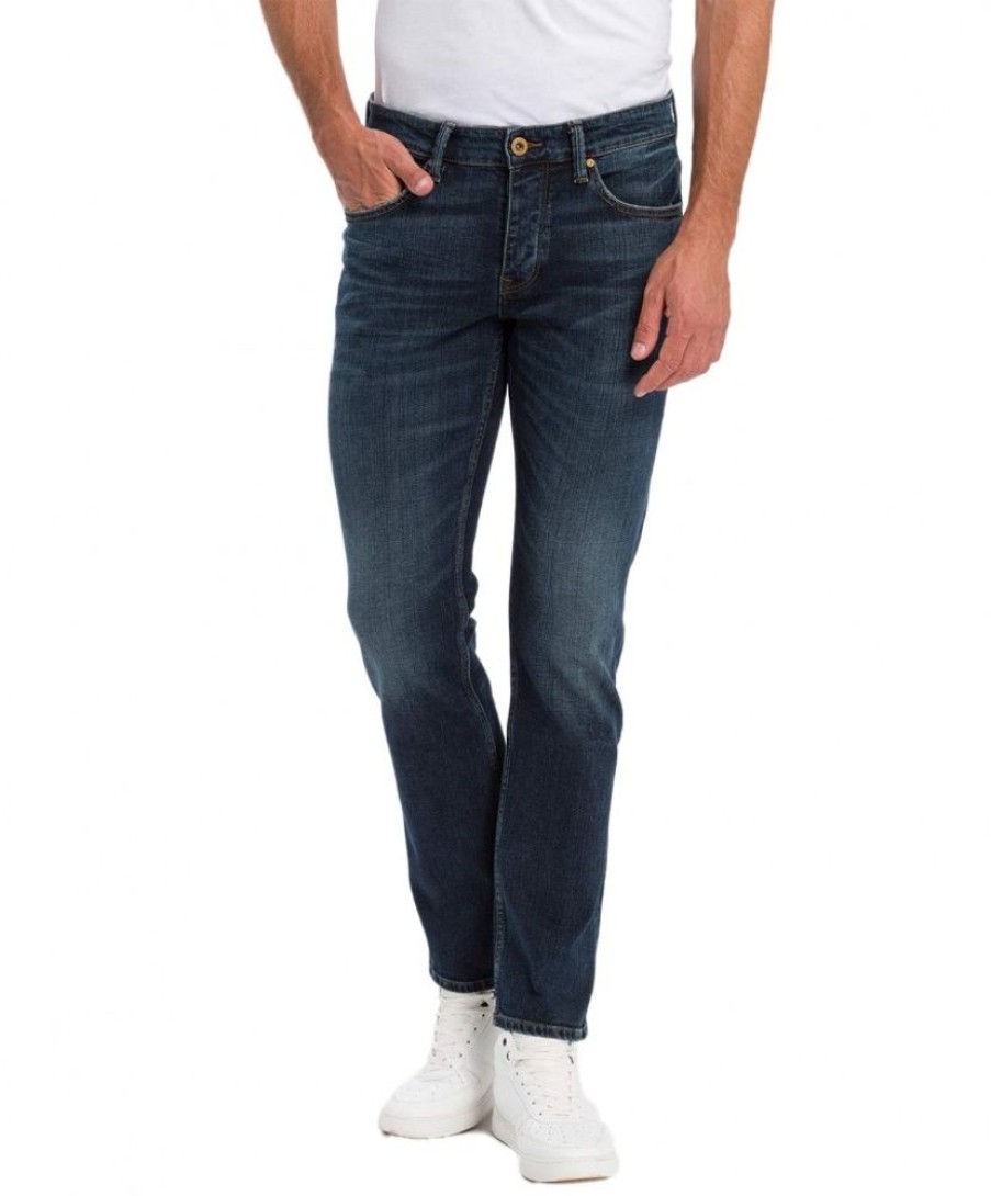 Herren Cross Regular Fit | Cross Herren Jeans Dylan In Dirty Blue Used