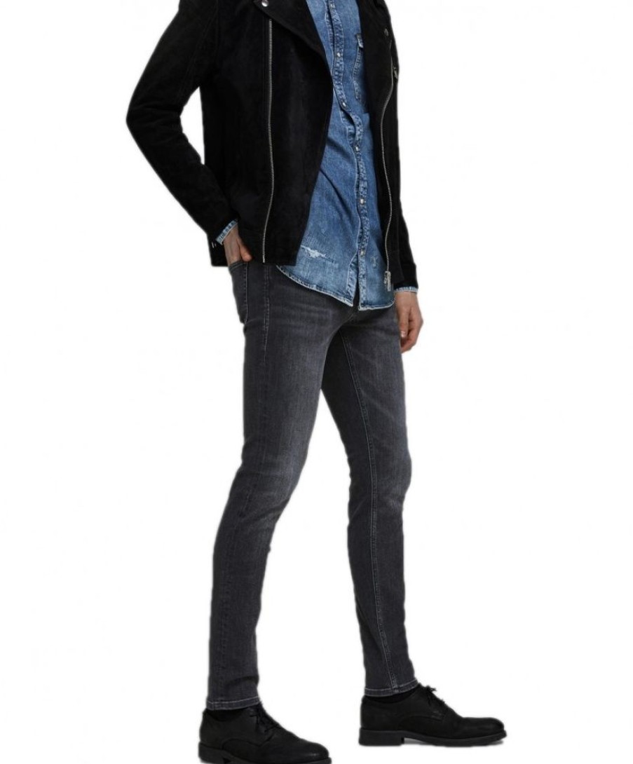 Herren Jack & Jones Slim Fit | Jack & Jones Slim Fit Jeans Glenn In Modischem Schwarz