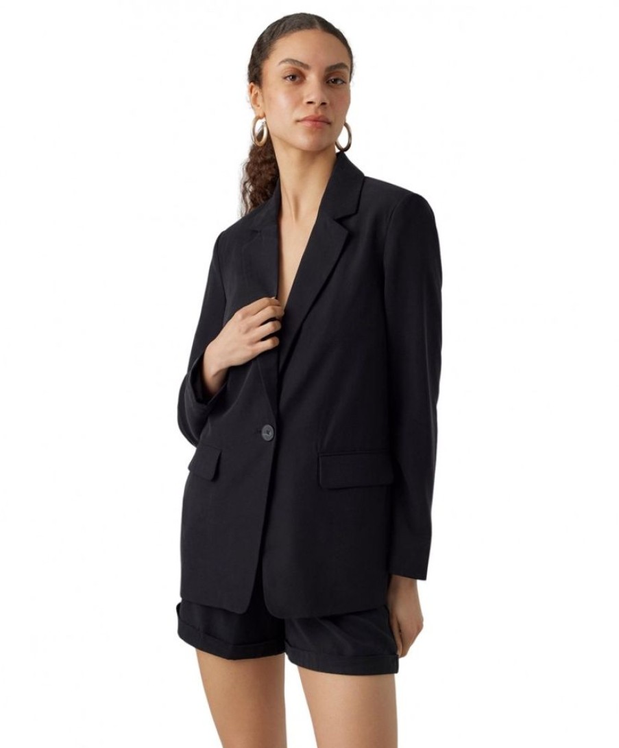 Damen Vero Moda Jacken | Vero Moda Longblazer Carmen In Schwarz