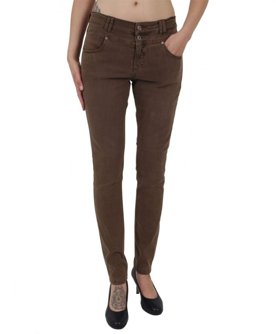 Damen Angels Skinny | Angels Jeans Skinny Button In Dunklem Dark Terra