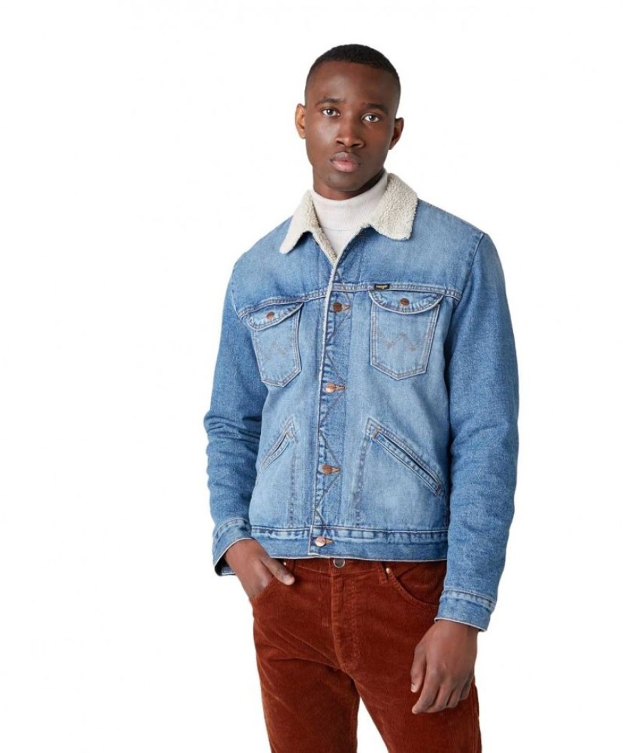 Herren Wrangler Jacken | Wrangler Jeansjacke Sherpa Mit Teddy-Futter In 3 Years