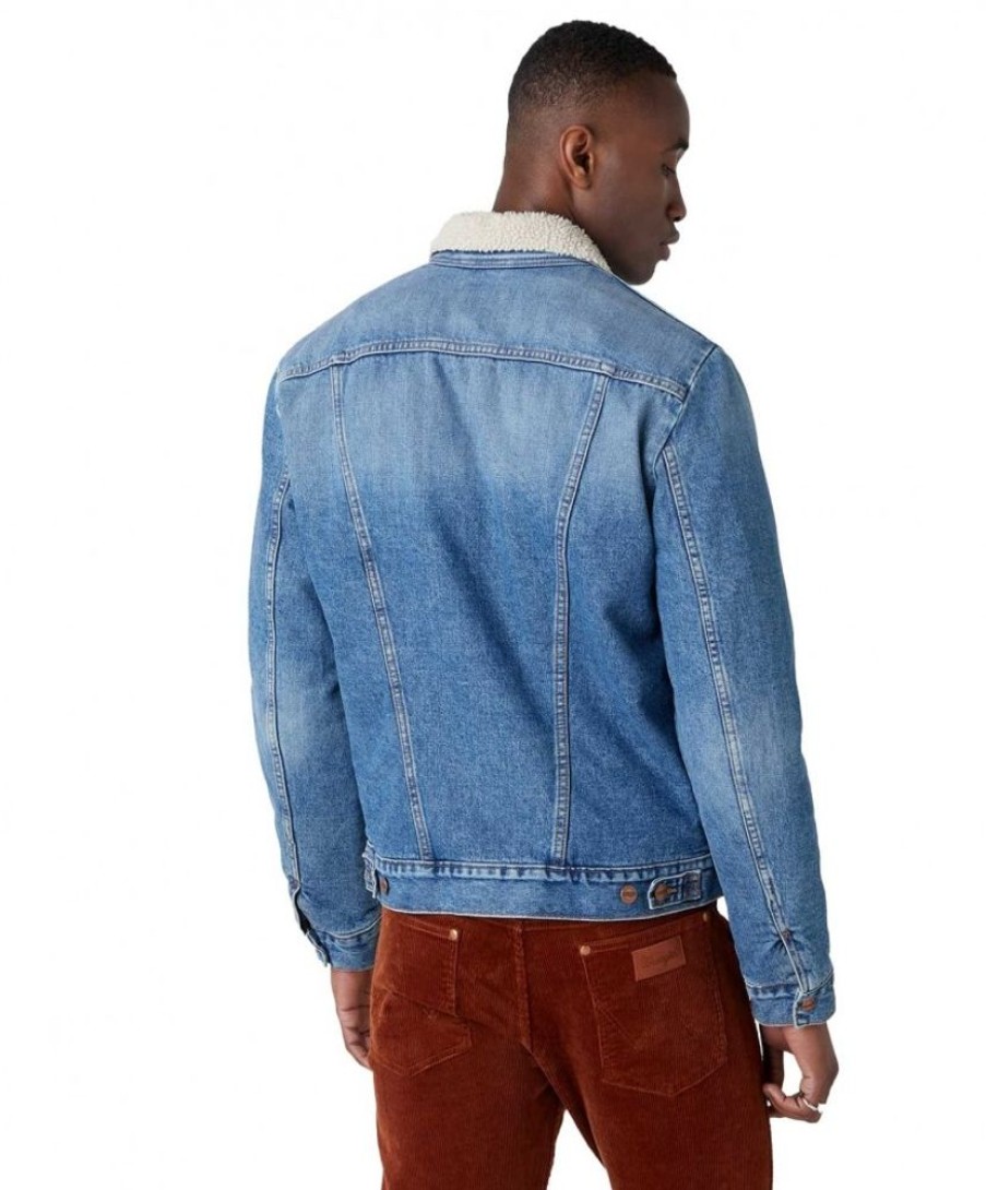 Herren Wrangler Jacken | Wrangler Jeansjacke Sherpa Mit Teddy-Futter In 3 Years