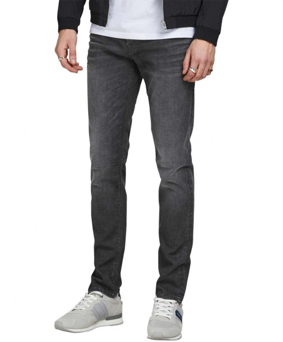 Herren Jack & Jones Slim Fit | Jack & Jones Jeans Slim Fit Tim Aus Grauem Bio-Material