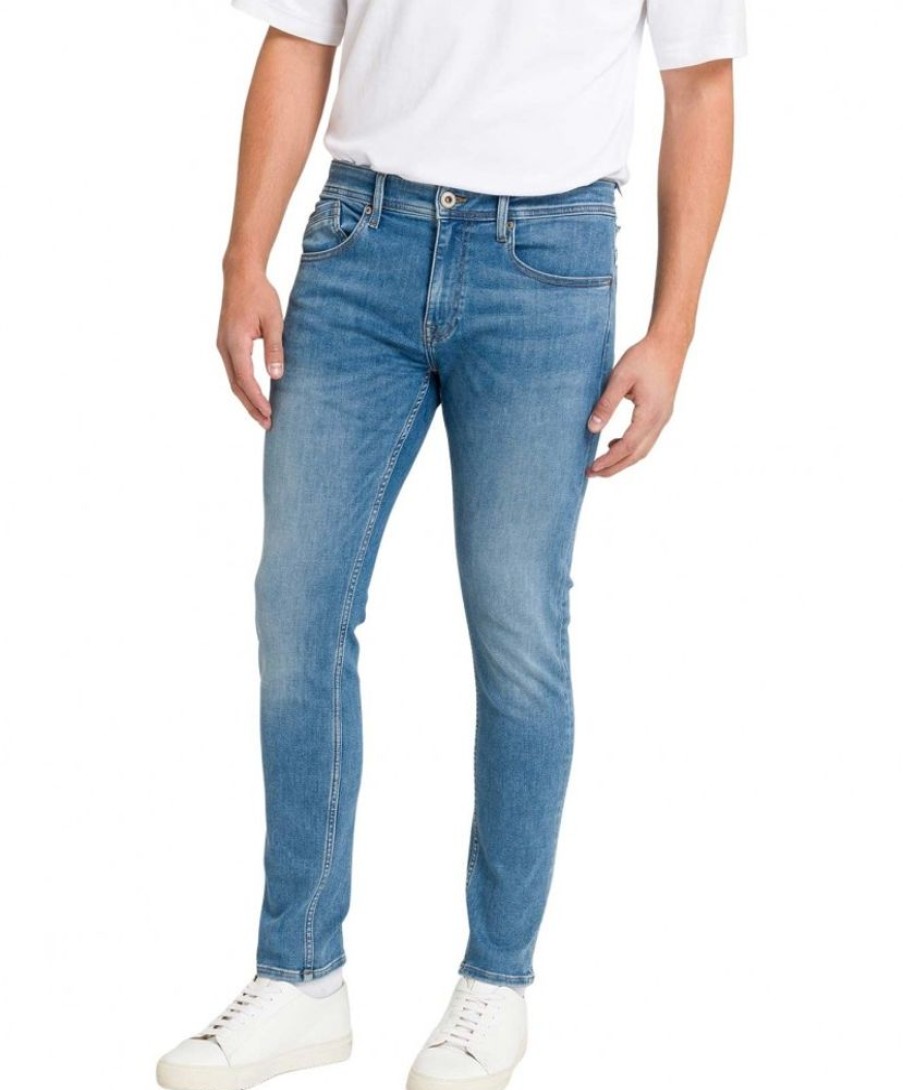 Herren Cross Tapered | Cross Jeans Jimi Aus Sweat Denim In Verwaschen Blau